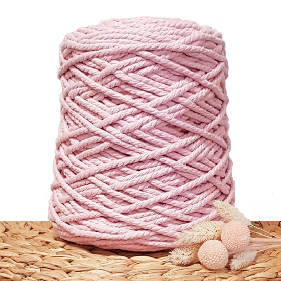 5mm Dusty Pink- 3ply Recycled Cotton Macrame Cord