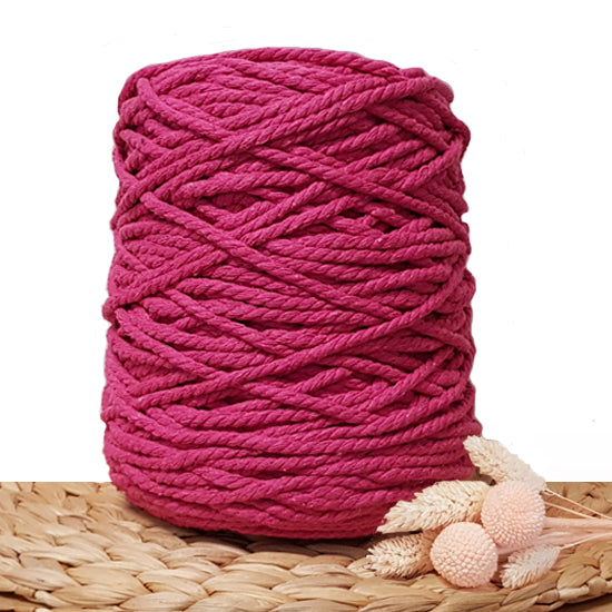5mm Hot Pink - 3ply Recycled Cotton Macrame Cord