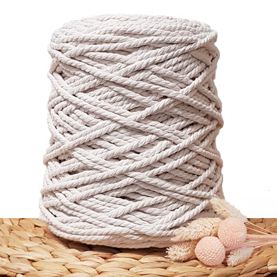 5mm Ivory - 3ply Recycled Cotton Macrame Cord
