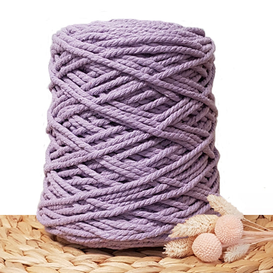 5mm Lavender - 3ply Recycled Cotton Macrame Cord