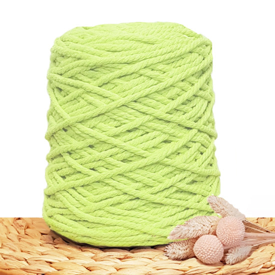 5mm Lime Splice - Recycled Cotton 3ply Macrame Cord
