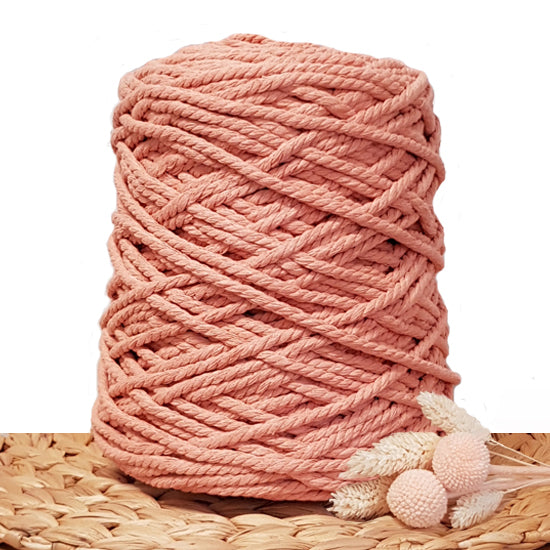 5mm Peach - 3ply Recycled Cotton Macrame Cord