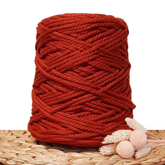 5mm Rust - 3ply Recycled Cotton Macrame Cord