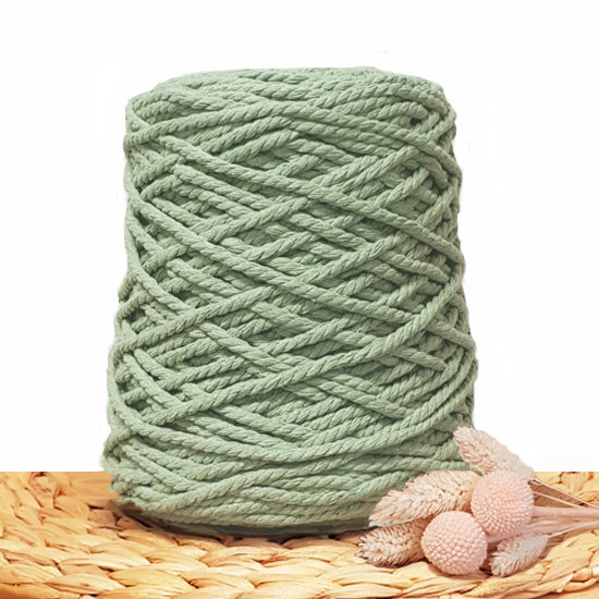 5mm Sage - Recycled Cotton 3ply Macrame Cord