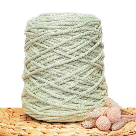 5mm Soft Sage - Recycled Cotton 3ply Macrame Cord