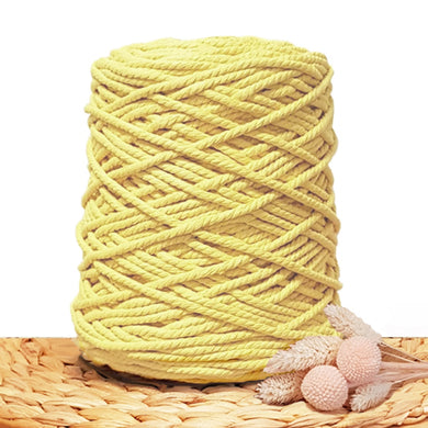 5mm Sunshine - Recycled Cotton 3ply Macrame Cord