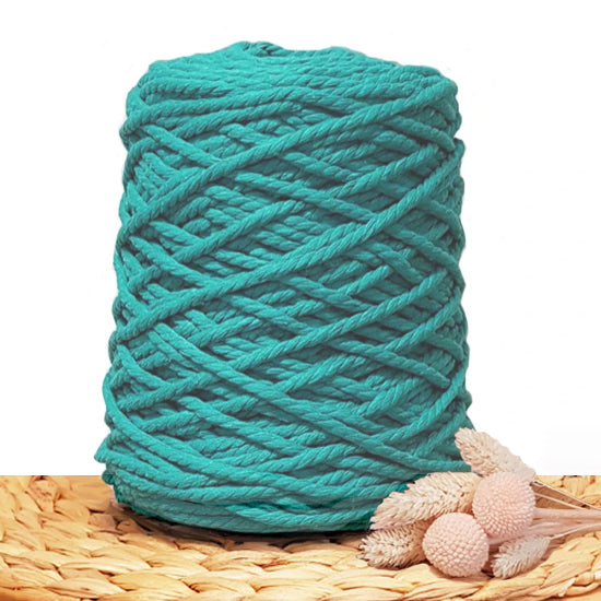 5mm Teal - Recycled Cotton 3ply Macrame Cord