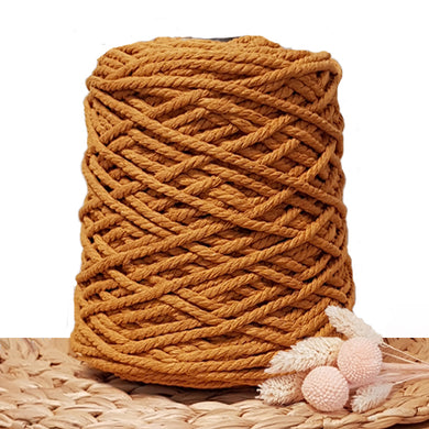 5mm Spiced Pumpkin - Recycled Cotton 3ply Macrame Cord