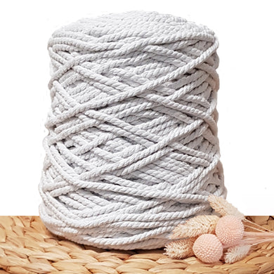 5mm White - 3ply Recycled Cotton Macrame Cord