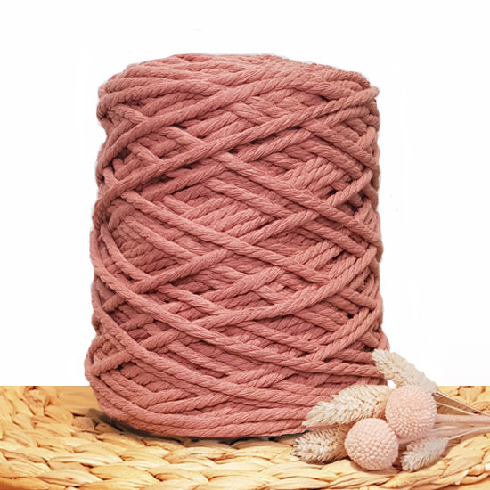 5mm Dusty Rose - Recycled Cotton 3ply Macrame Cord