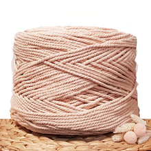 5mm Soft Peach - 3ply Recycled Cotton Macrame Cord