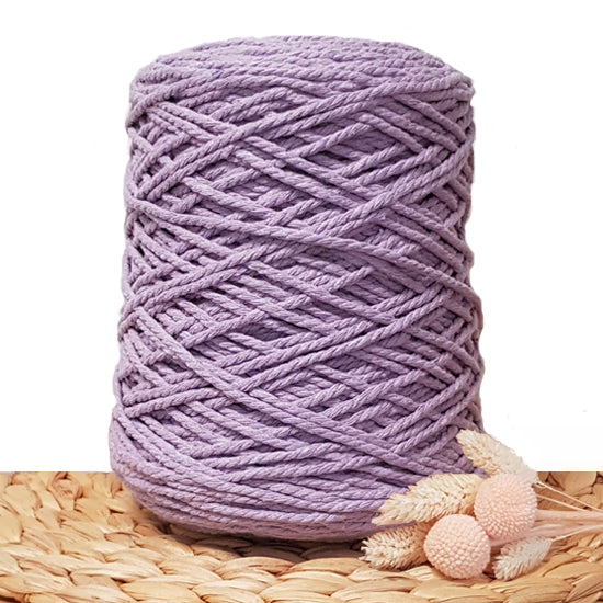 3mm Lavender - Recycled Cotton 3ply Macrame Cord