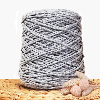 3mm Light Grey - Recycled Cotton 3ply Macrame Cord