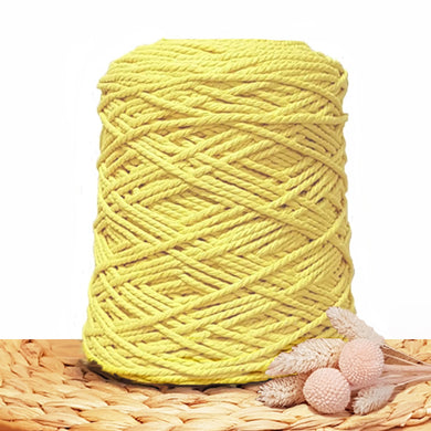 3mm Sunshine - Recycled Cotton 3ply Macrame Cord