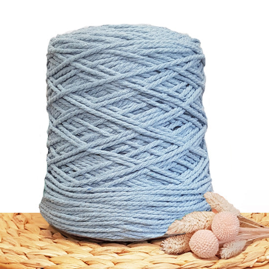 3mm Baby Blue - Recycled Cotton 3ply Macrame Cord