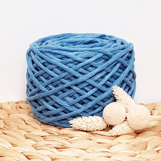 Lil' Luxe Recycled Macrame Cotton - 3mm Amalfi Blue - 40 metres