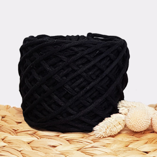 Lil' Luxe Recycled Macrame Cotton - 3mm Black - 40 metres