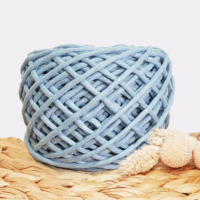 Lil' Luxe Recycled Macrame Cotton - 3mm Powder Blue - 40 metres