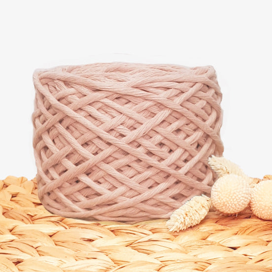 Lil' Luxe Recycled Macrame Cotton - 3mm Powder Pink - 40 metres