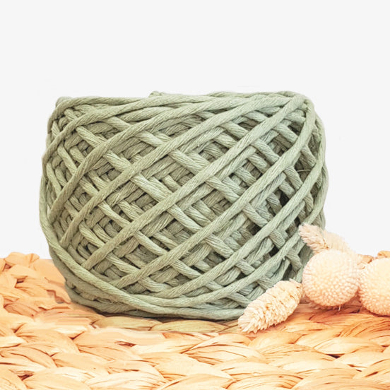Lil' Luxe Recycled Macrame Cotton - 3mm Sage - 40 metres