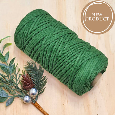 3mm Meadow Green - 3ply Macrame Cotton - 300gm Roll