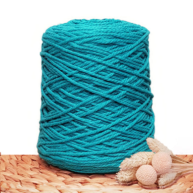 3mm Aquamarine - Recycled Cotton 3ply Macrame Cord
