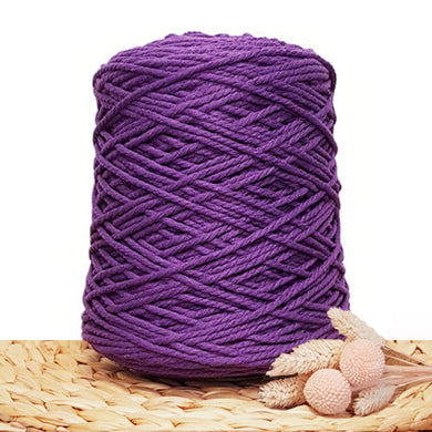 3mm Recycled Cotton Macrame Cord - Cadbury Purple
