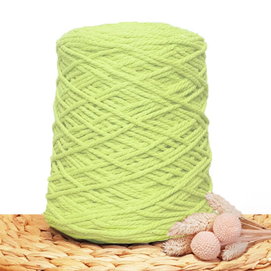 3mm Lime Splice - Recycled Cotton 3ply Macrame Cord