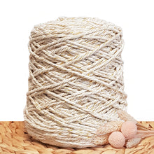 3mm Natural & Gold - Recycled Cotton 3ply Macrame Cord