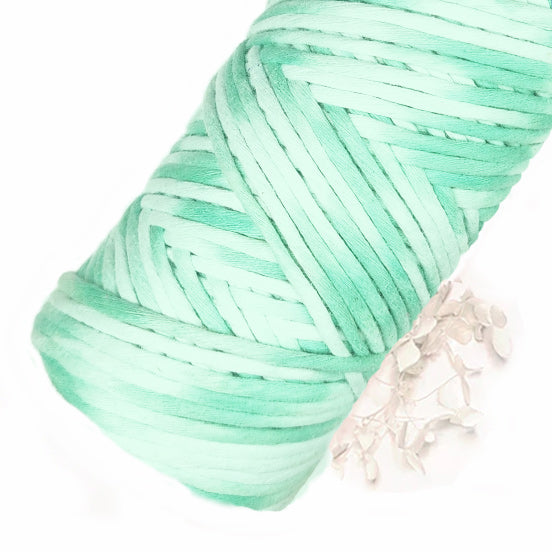 Lil' Luxe Hand Painted Macrame Cotton - 4mm Mint Fresh