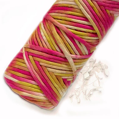 Lil' Luxe Hand Painted Macrame Cotton - 4mm Rhubarb