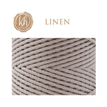 4mm 3 ply Recycled Cotton Macrame Rope - Linen