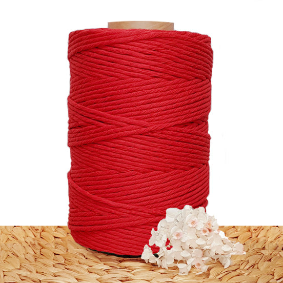 Red Macrame Cord 4mm Cotton Single Twist 1kg – Knotting Hillbilly