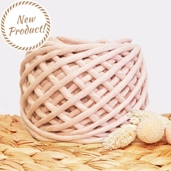 Lil' Luxe Recycled Macrame Cotton - 5mm Pink Salt - 25 metres