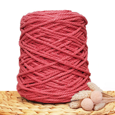 5mm Recycled Cotton Macrame Cord - Rouge