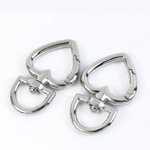 Heart Shaped Rounded Swivel Clasp Key Ring Nickel Plated