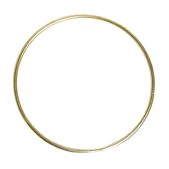 A gold-colored plated metal ring, 125mm in diameter.