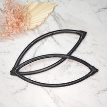 Rattan Bag Handles Eye Shaped - Black