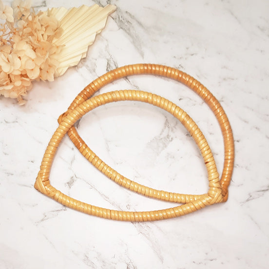 Rattan Bag Handles Wide Eye Shaped - Natural