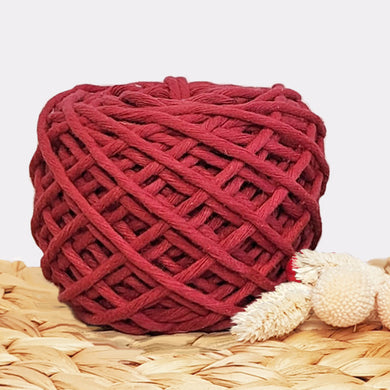 Recycled Luxe Macrame Cotton - 3mm Chilli Red - 40 metres