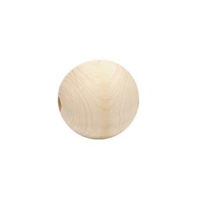 Wooden Bead - Round Raw 30mm Pack of 3
