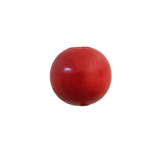 Wooden Bead - Round Red 25mm Pack of 6