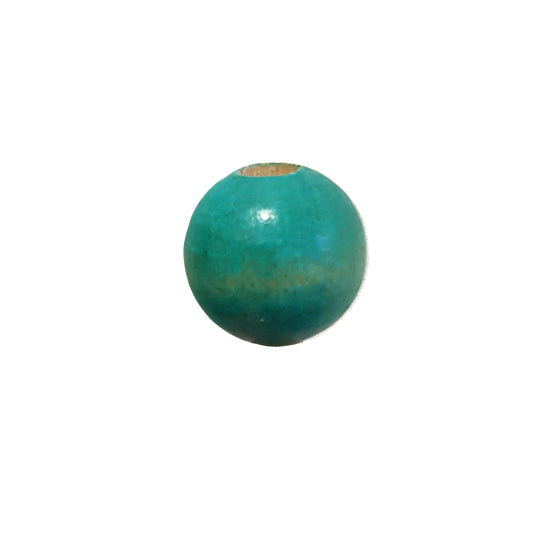 Wooden Macrame Bead - Round Turquoise 25mm