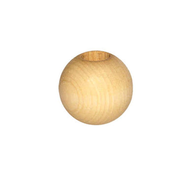 Wooden Bead - Round Natural 30mm Pack of 2