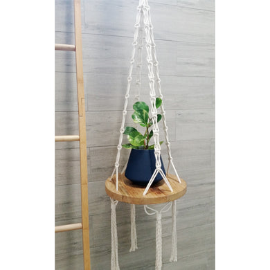 DIY Macrame Kit - Hanging Timber Shelf 