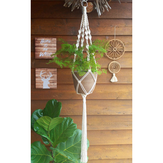 DIY Macrame Kit - Single Plant Hanger Natural