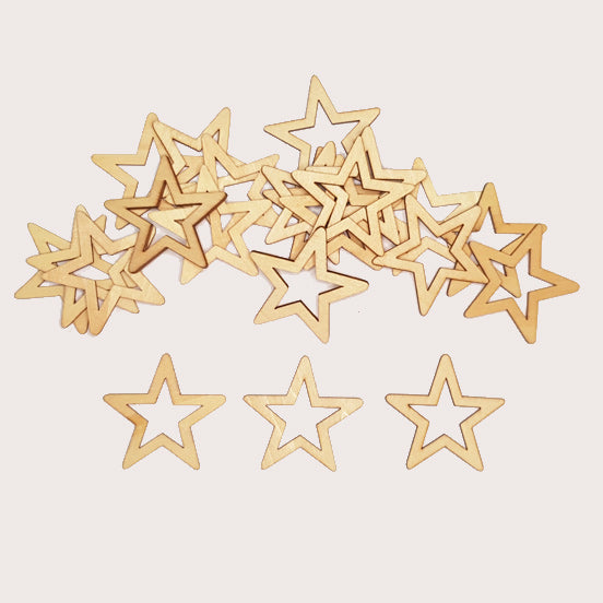 Wooden Stars 50mm - Pack of 3
